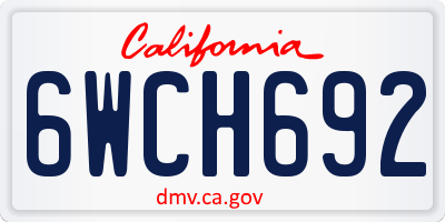 CA license plate 6WCH692
