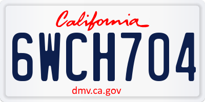 CA license plate 6WCH704