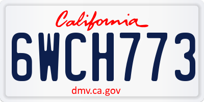 CA license plate 6WCH773