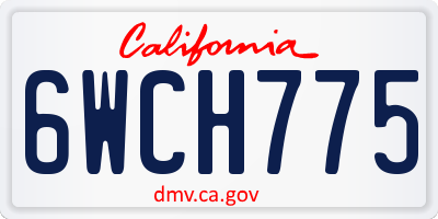 CA license plate 6WCH775