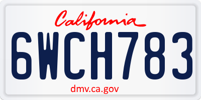 CA license plate 6WCH783