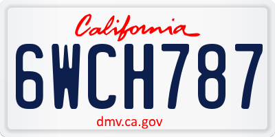 CA license plate 6WCH787
