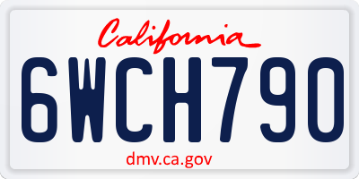 CA license plate 6WCH790
