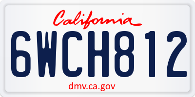 CA license plate 6WCH812