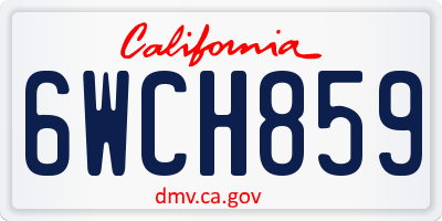 CA license plate 6WCH859