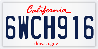 CA license plate 6WCH916