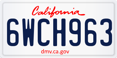 CA license plate 6WCH963