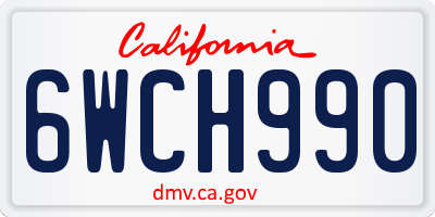 CA license plate 6WCH990