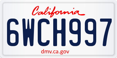 CA license plate 6WCH997