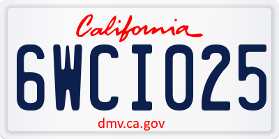 CA license plate 6WCI025