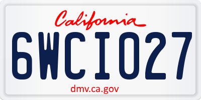 CA license plate 6WCI027