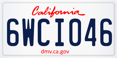 CA license plate 6WCI046