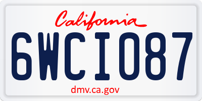 CA license plate 6WCI087