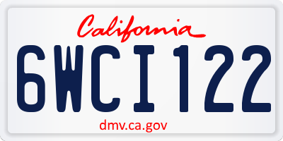 CA license plate 6WCI122