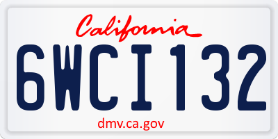 CA license plate 6WCI132