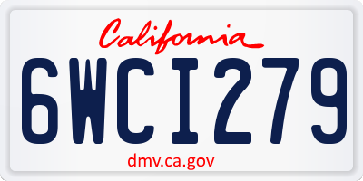 CA license plate 6WCI279