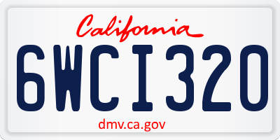 CA license plate 6WCI320