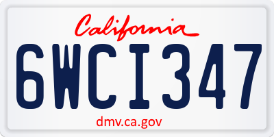 CA license plate 6WCI347