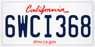 CA license plate 6WCI368