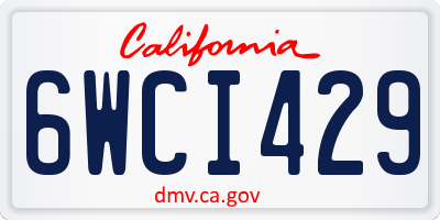 CA license plate 6WCI429