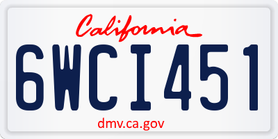 CA license plate 6WCI451