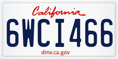 CA license plate 6WCI466
