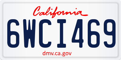 CA license plate 6WCI469