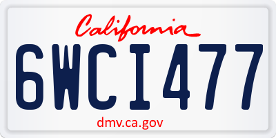 CA license plate 6WCI477