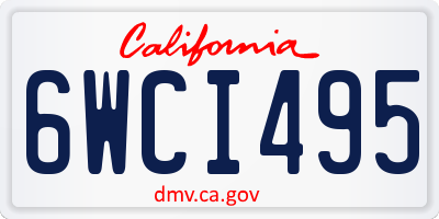 CA license plate 6WCI495