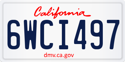 CA license plate 6WCI497