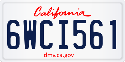 CA license plate 6WCI561