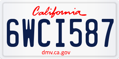 CA license plate 6WCI587