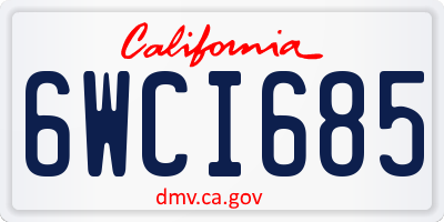CA license plate 6WCI685
