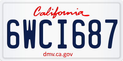 CA license plate 6WCI687