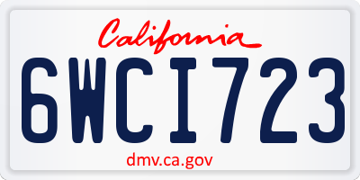 CA license plate 6WCI723