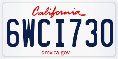 CA license plate 6WCI730