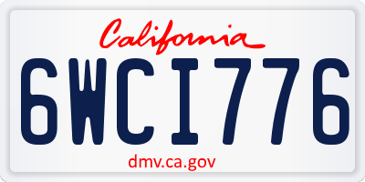 CA license plate 6WCI776
