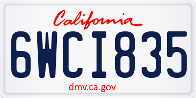 CA license plate 6WCI835
