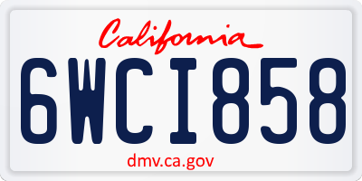 CA license plate 6WCI858