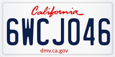 CA license plate 6WCJ046