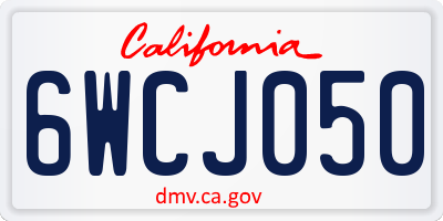 CA license plate 6WCJ050