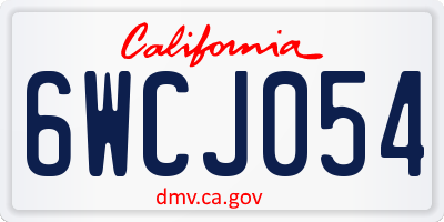 CA license plate 6WCJ054
