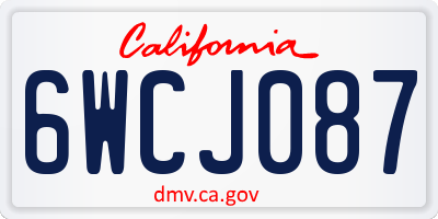 CA license plate 6WCJ087