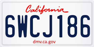 CA license plate 6WCJ186