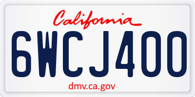 CA license plate 6WCJ400