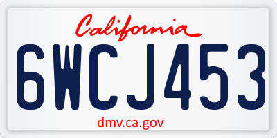 CA license plate 6WCJ453