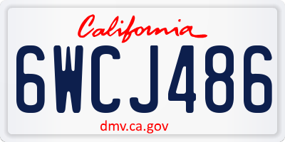 CA license plate 6WCJ486