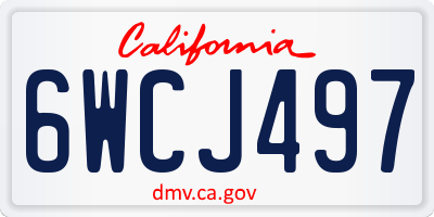 CA license plate 6WCJ497