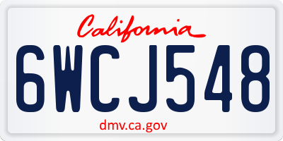 CA license plate 6WCJ548