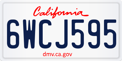 CA license plate 6WCJ595